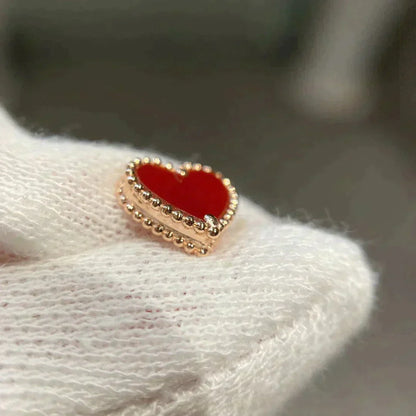 [Windsor Jewelry]HEART CARNELIAN STUD EARRINGS
