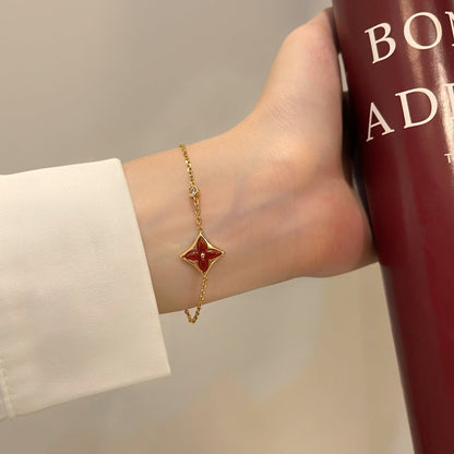 [Windsor Jewelry]COLOR STAR CARNELIAN PINK GOLD DIAMOND BRACELET