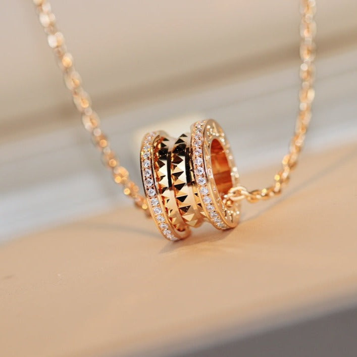 [Windsor Jewelry]ZERO 1 ROCK PEDANT PINK GOLD NECKLACE