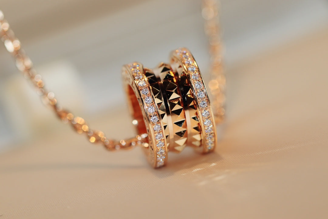 [Windsor Jewelry]ZERO 1 ROCK PEDANT PINK GOLD NECKLACE