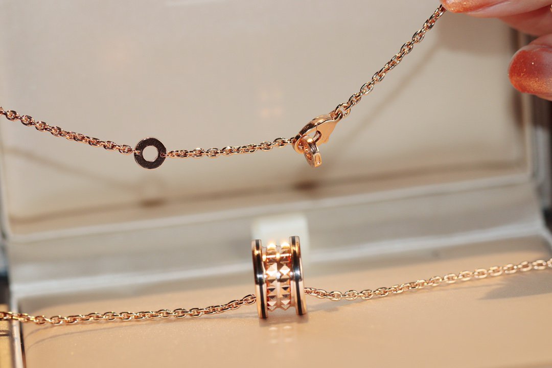 [Windsor Jewelry]ZERO 1 ROCK PEDANT PINK GOLD BLACK NECKLACE