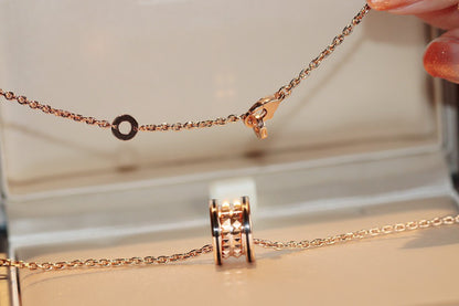 [Windsor Jewelry]ZERO 1 ROCK PEDANT PINK GOLD BLACK NECKLACE