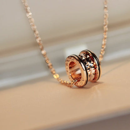 [Windsor Jewelry]ZERO 1 ROCK PEDANT PINK GOLD BLACK NECKLACE