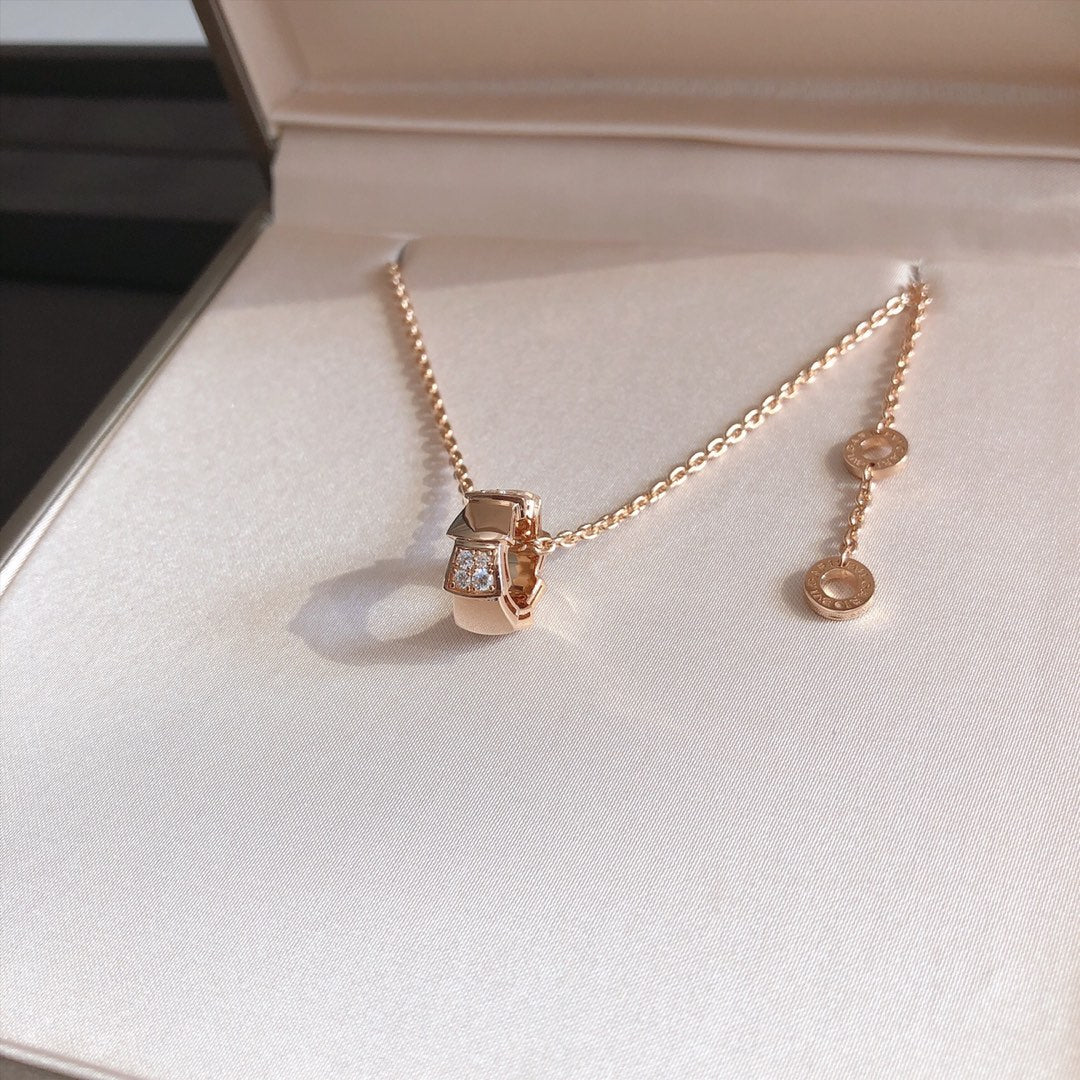 [Windsor Jewelry]SERPENTI PEDANT DIAMOND PINK GOLD NECKLACE