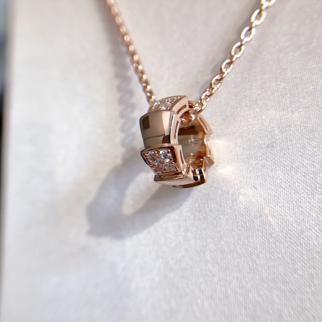 [Windsor Jewelry]SERPENTI PEDANT DIAMOND PINK GOLD NECKLACE