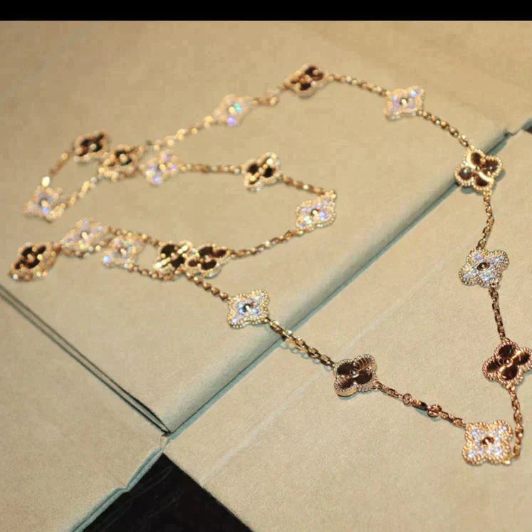 [Windsor Jewelry]CLOVER 20 MOTIFS LASER DIAMOND NECKLACE