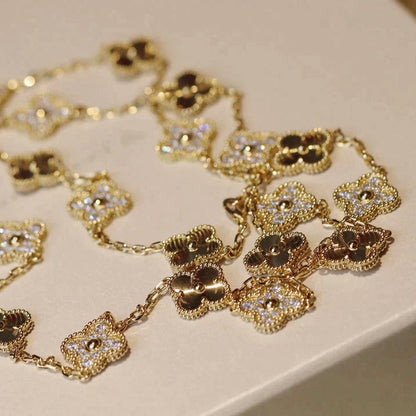 [Windsor Jewelry]CLOVER 20 MOTIFS LASER DIAMOND NECKLACE