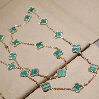 [Windsor Jewelry]CLOVER 20 MOTIFS MALACHITE GOLD