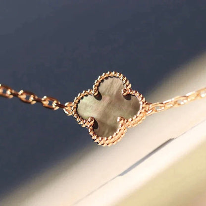 [Windsor Jewelry]CLOVER 20 MOTIFS DARK MOP DIAMOND  NECKLACE