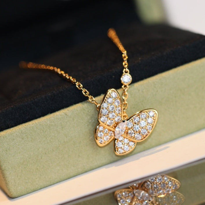 [Windsor Jewelry]BUTTERFLY DIAMOND NECKLACE