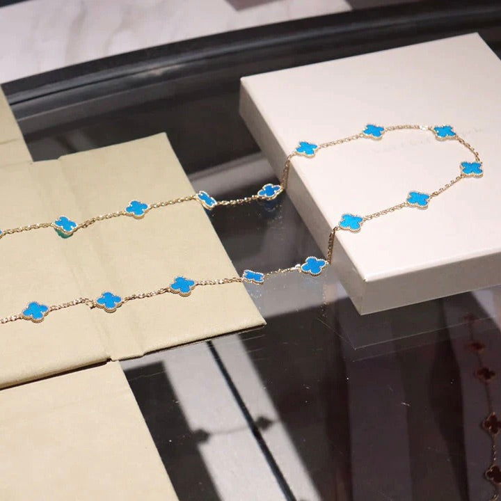 [Windsor Jewelry]CLOVER 20 MOTIFS TURQUOISE GOLD