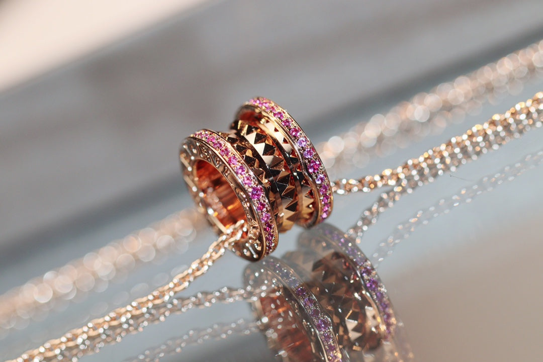 [Windsor Jewelry]ZERO 1 ROCK PINK GOLD PINK DIAMOND NECKLACE
