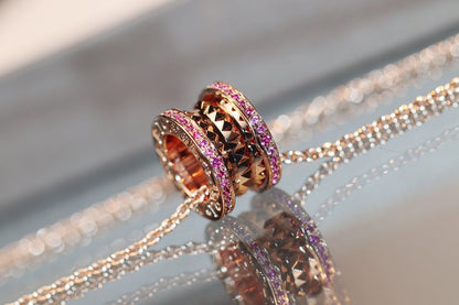 [Windsor Jewelry]ZERO 1 ROCK PINK GOLD PINK DIAMOND NECKLACE