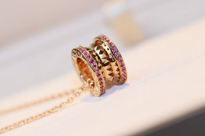 [Windsor Jewelry]ZERO 1 ROCK PINK GOLD PINK DIAMOND NECKLACE
