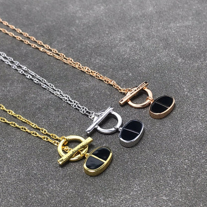 [Windsor Jewelry]CHAINE VERSO BLACK CERAMIC  NECKLACE