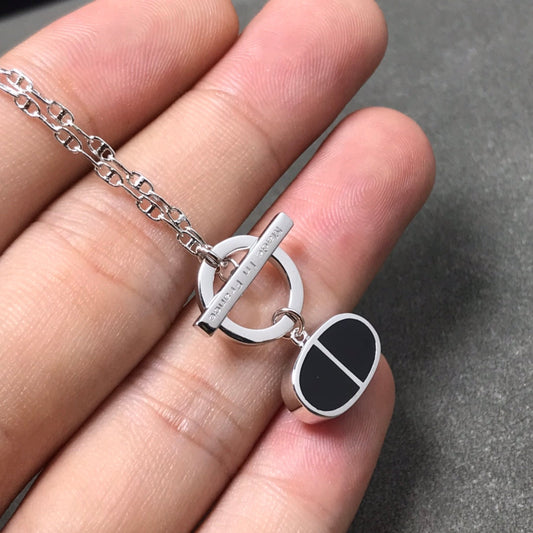 [Windsor Jewelry]CHAINE VERSO BLACK CERAMIC  NECKLACE