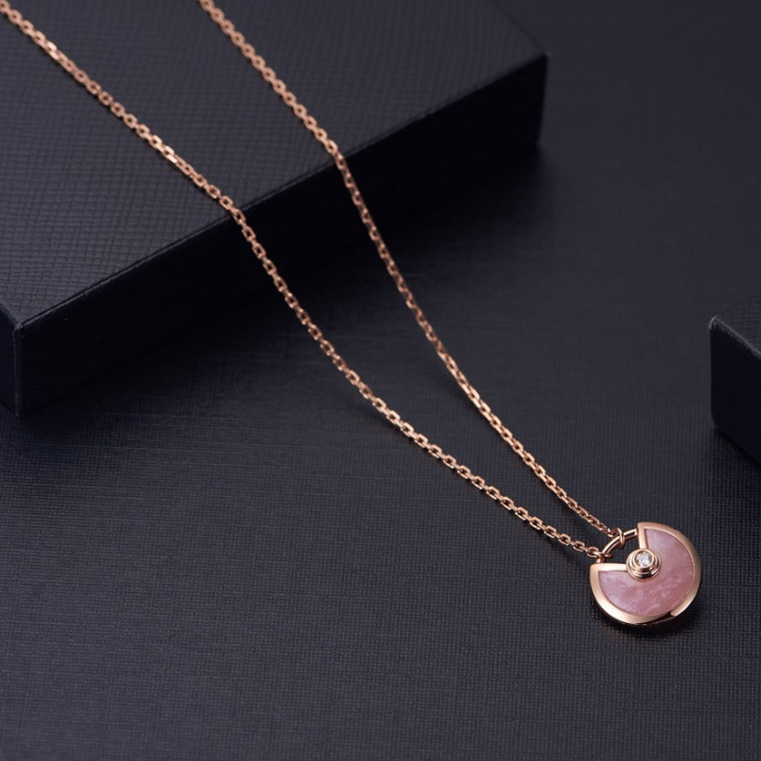 [Windsor Jewelry]AMULETTE ROSE GOLD PINK MOP NECKLACE