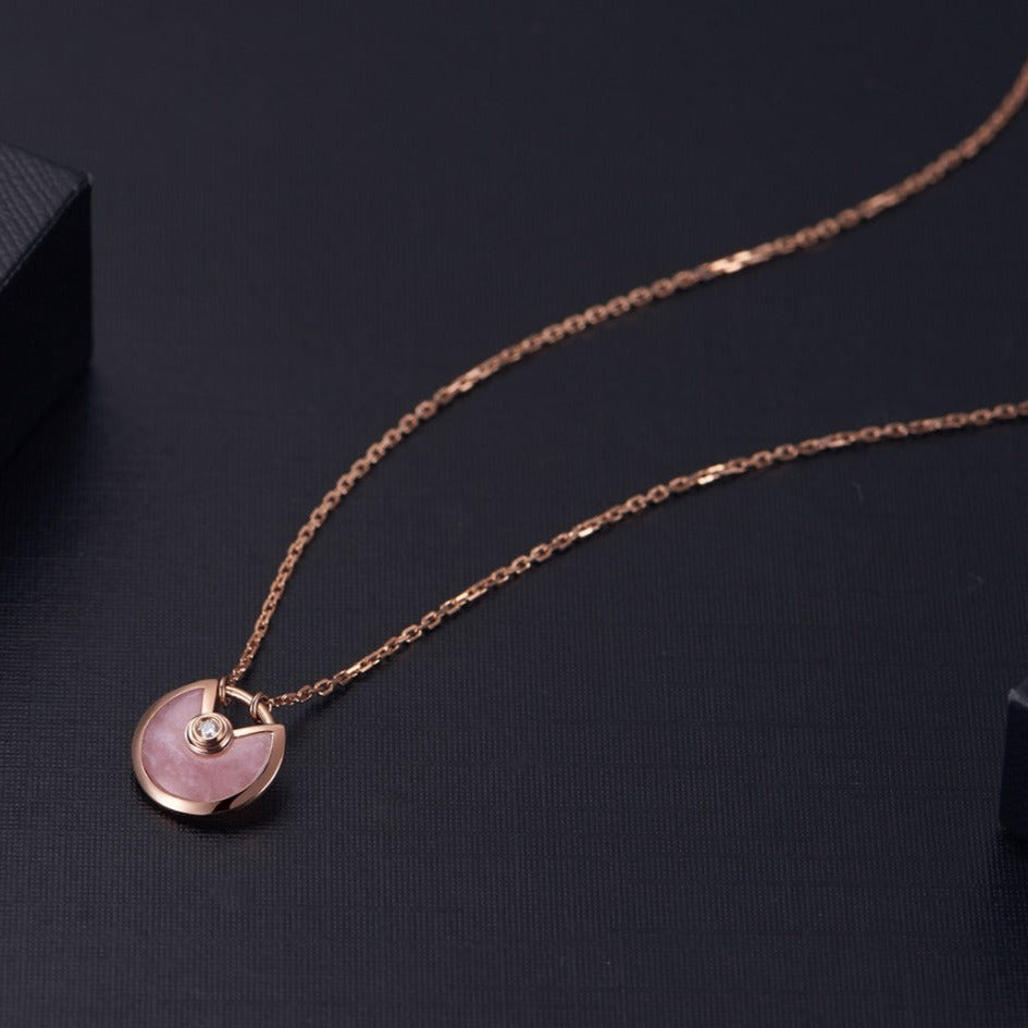 [Windsor Jewelry]AMULETTE ROSE GOLD PINK MOP NECKLACE