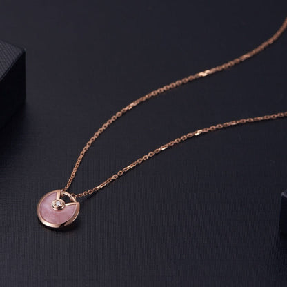 [Windsor Jewelry]AMULETTE ROSE GOLD PINK MOP NECKLACE