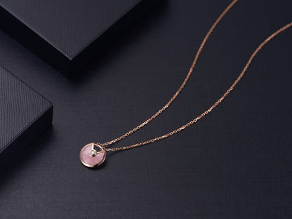 [Windsor Jewelry]AMULETTE ROSE GOLD PINK MOP NECKLACE