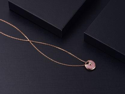 [Windsor Jewelry]AMULETTE ROSE GOLD PINK MOP NECKLACE