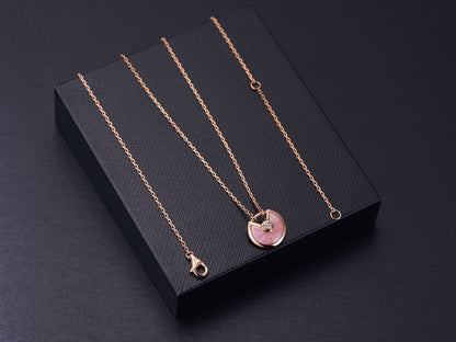 [Windsor Jewelry]AMULETTE ROSE GOLD PINK MOP NECKLACE
