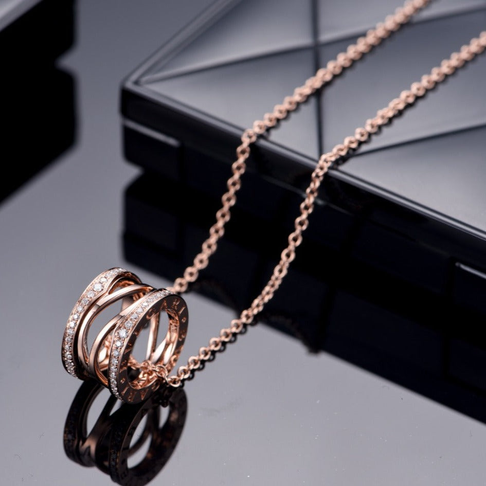 [Windsor Jewelry]ZERO 1 PINK GOLD DIAMOND OPEN NECKLACE