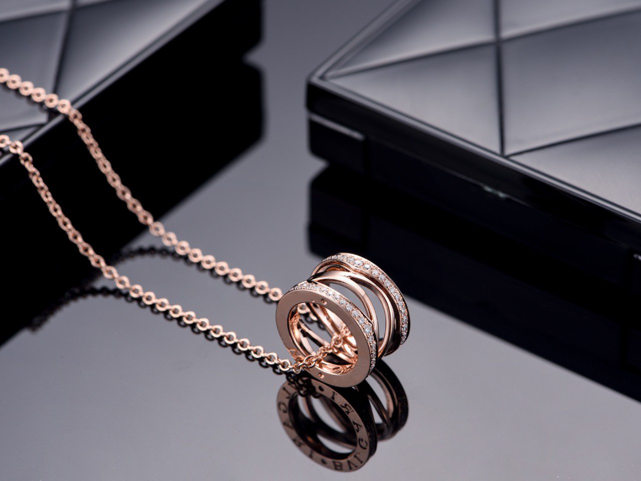 [Windsor Jewelry]ZERO 1 PINK GOLD DIAMOND OPEN NECKLACE