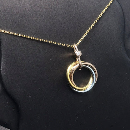 [Windsor Jewelry]TRINITY SILVER GOLD PINK GOLD NECKLACE