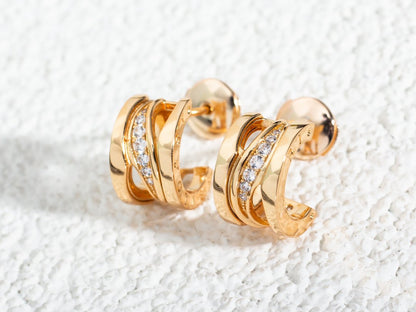 [Windsor Jewelry]ZERO 1 PINK GOLD DIAMONDS EARRINGS