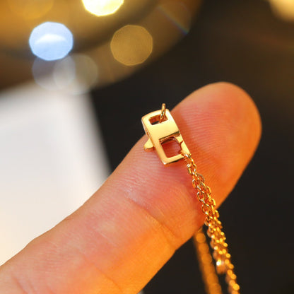[Windsor Jewelry]STAR AND SUN DIAMOND PINK GOLD NECKLACE