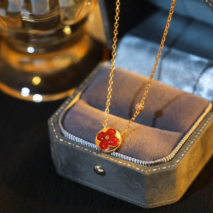 [Windsor Jewelry]SUN PEDANT PINK GOLD 1 DIAMOND NECKLACE