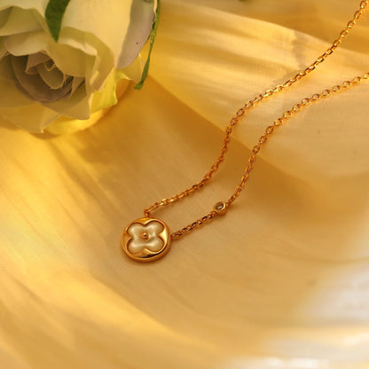 [Windsor Jewelry]SUN PEDANT PINK GOLD 1 DIAMOND NECKLACE