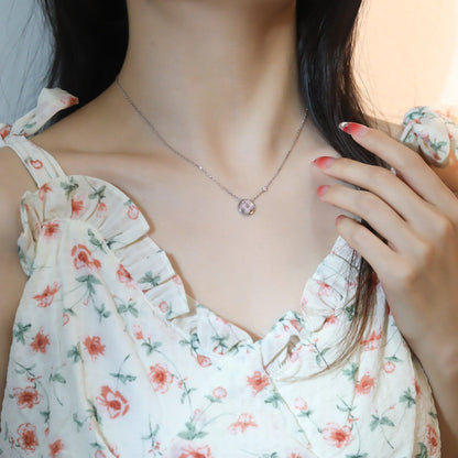 [Windsor Jewelry]SUN PEDANT PINK GOLD 1 DIAMOND NECKLACE