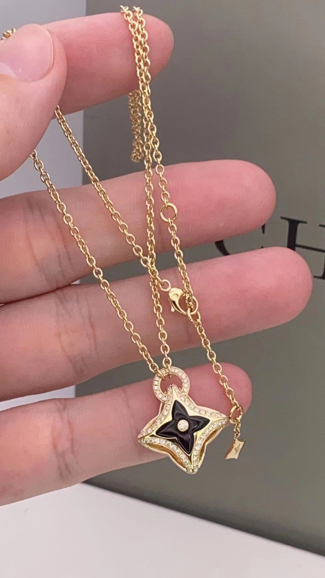 [Windsor Jewelry]STAR PEDANT PINK GOLD DIAMOND NECKLACE