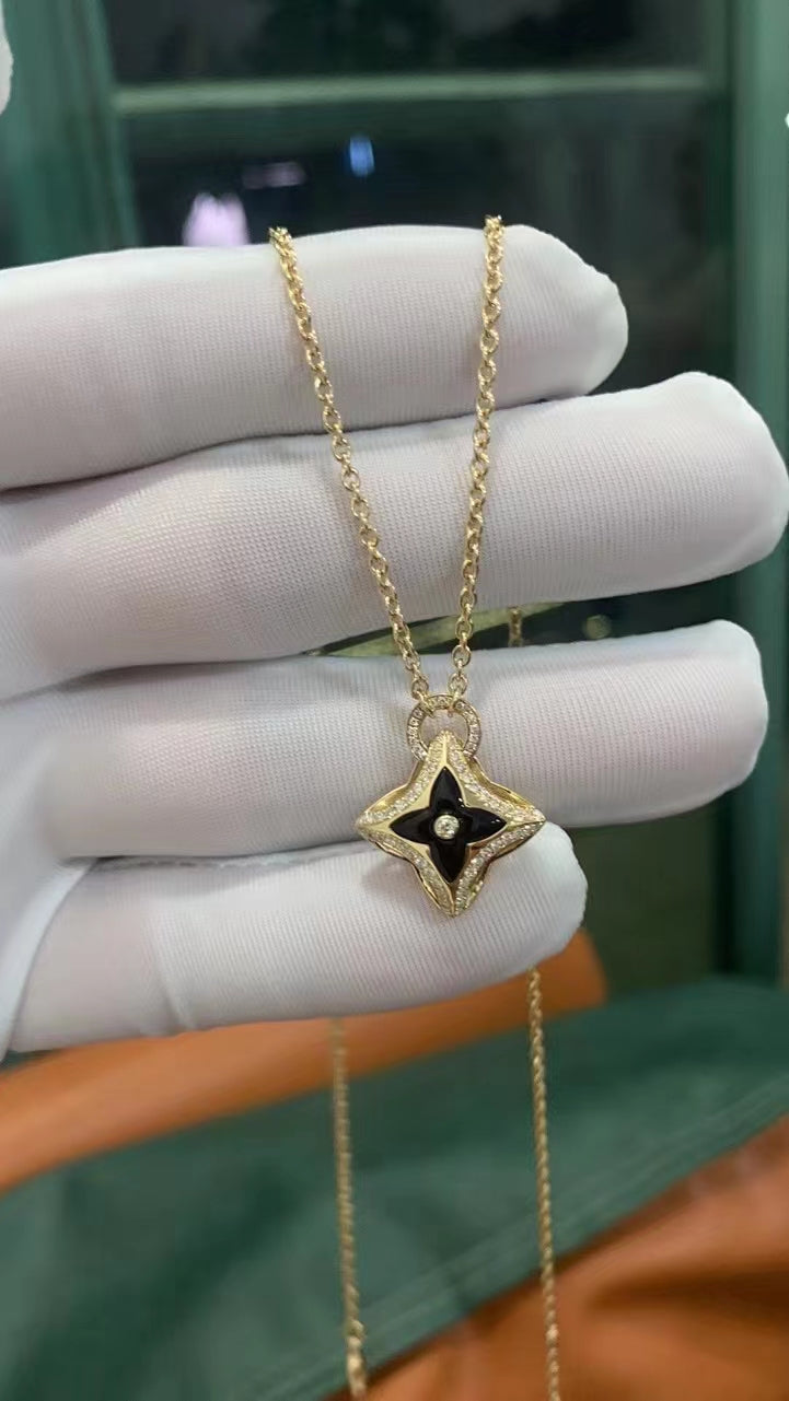 [Windsor Jewelry]STAR PEDANT PINK GOLD DIAMOND NECKLACE
