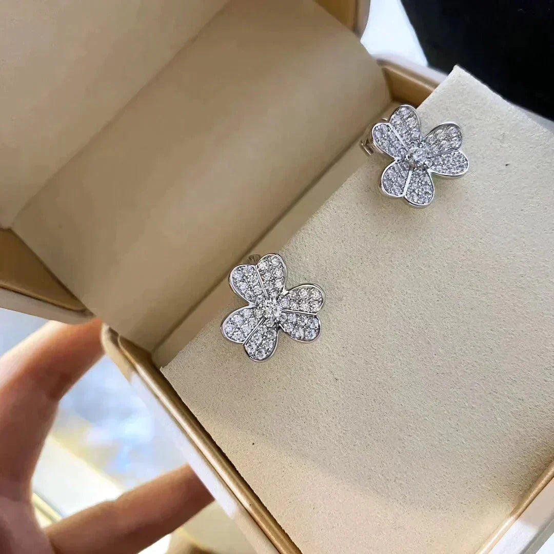 [Windsor Jewelry]CLOVER COMOS DIAMOND EARRINGS SILVER