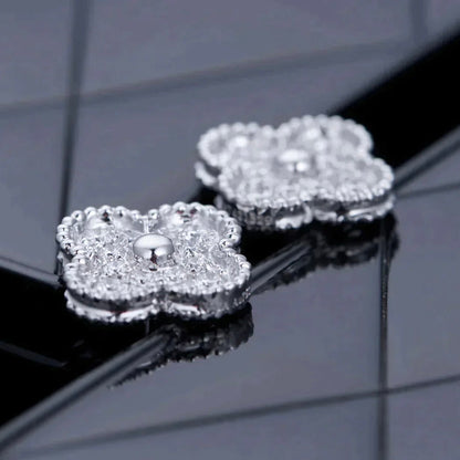 [Windsor Jewelry]CLOVER 1 MOTIFS DIAMOND STUD EARRINGS SILVER