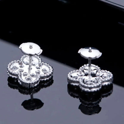 [Windsor Jewelry]CLOVER 1 MOTIFS DIAMOND STUD EARRINGS SILVER