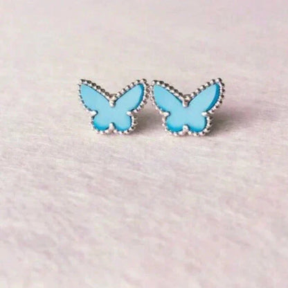 [Windsor Jewelry]BUTTERFLY TURQUOISE EARRINGS SILVER