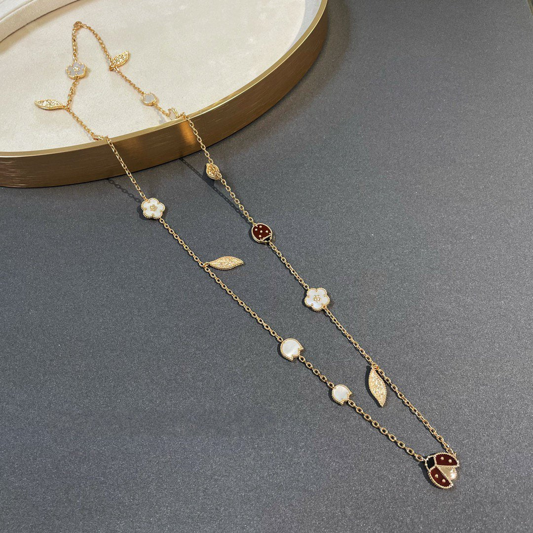 [Windsor Jewelry]LUCKY SPRING 15 MOTIFS GOLD NECKLACE