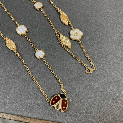 [Windsor Jewelry]LUCKY SPRING 15 MOTIFS GOLD NECKLACE