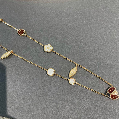 [Windsor Jewelry]LUCKY SPRING 15 MOTIFS GOLD NECKLACE