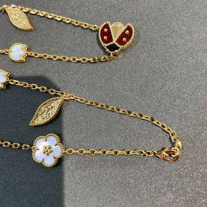 [Windsor Jewelry]LUCKY SPRING 15 MOTIFS GOLD NECKLACE