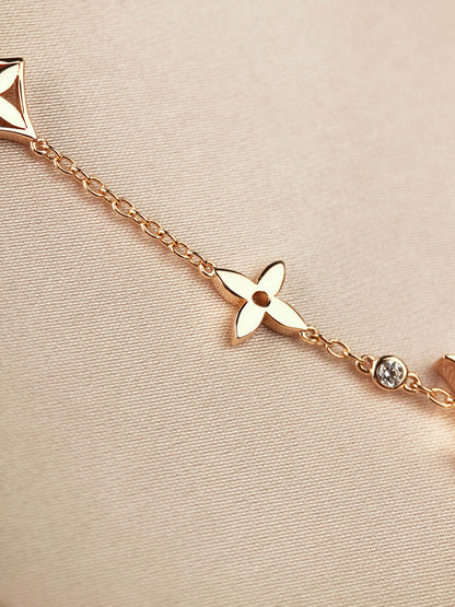 [Windsor Jewelry]STAR AND SUN 7 MOTIFS GOLD BRACELET