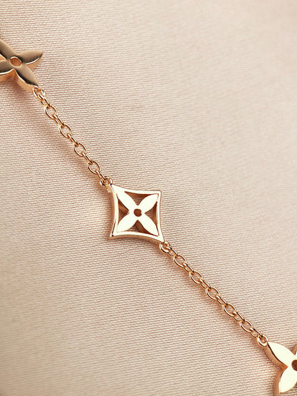 [Windsor Jewelry]STAR AND SUN 7 MOTIFS GOLD BRACELET