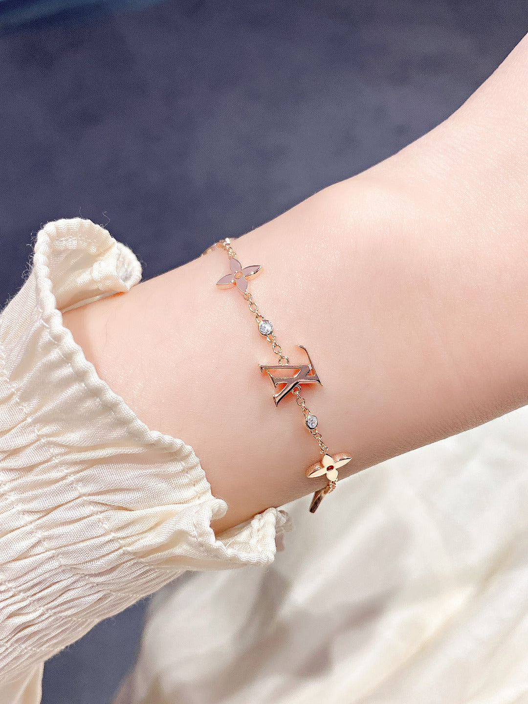 [Windsor Jewelry]STAR AND SUN 7 MOTIFS GOLD BRACELET