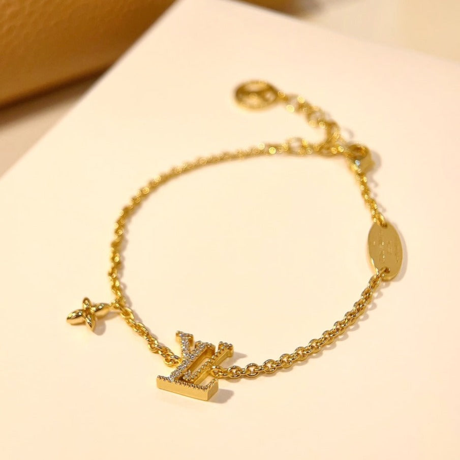 [Windsor Jewelry]LOGO STAR MOTIF GOLD BRACELET