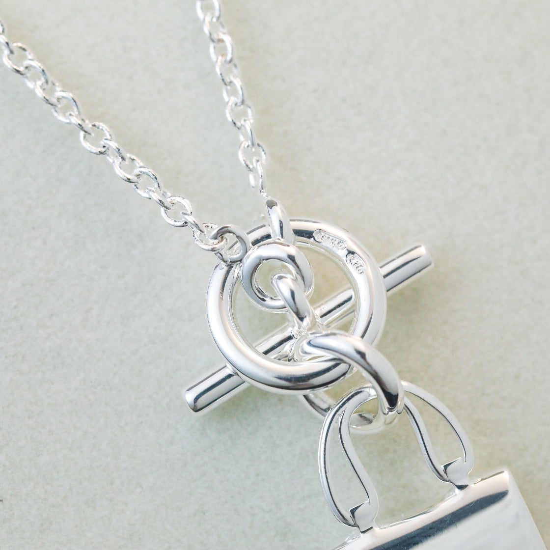 [Windsor Jewelry]POP H PEDANT SILVER NECKLACE