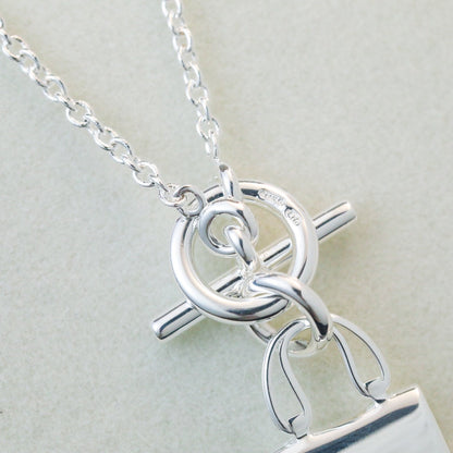 [Windsor Jewelry]POP H PEDANT SILVER NECKLACE